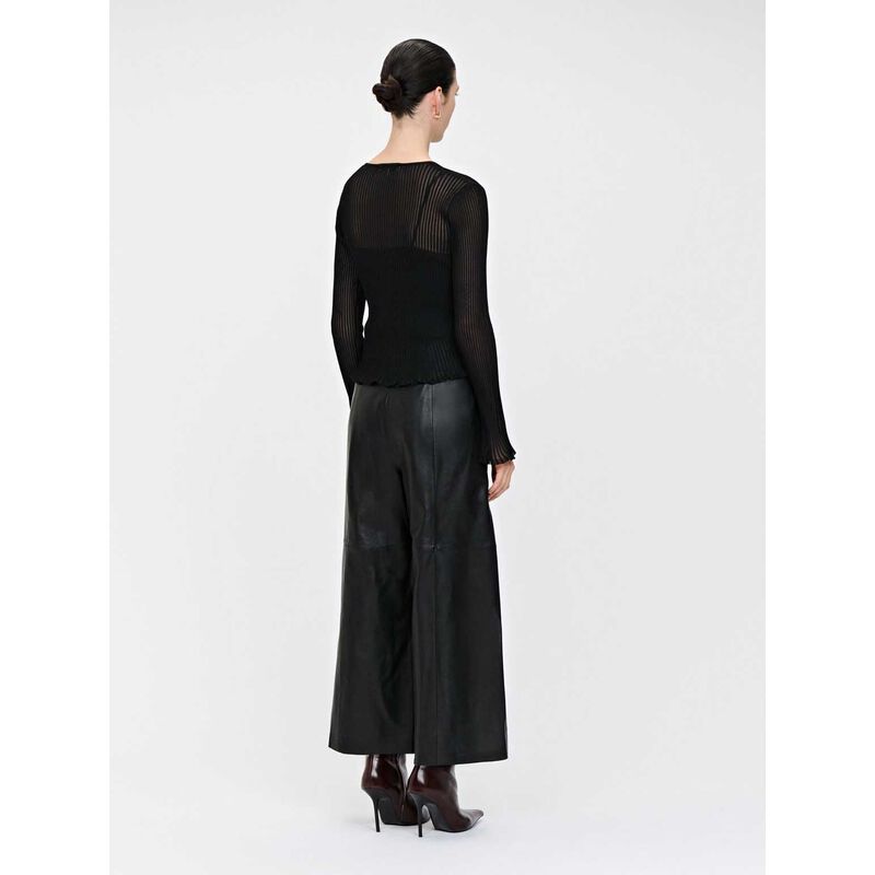 Veronika Maine Solid And Sheer Long Sleeve Knit image number 1
